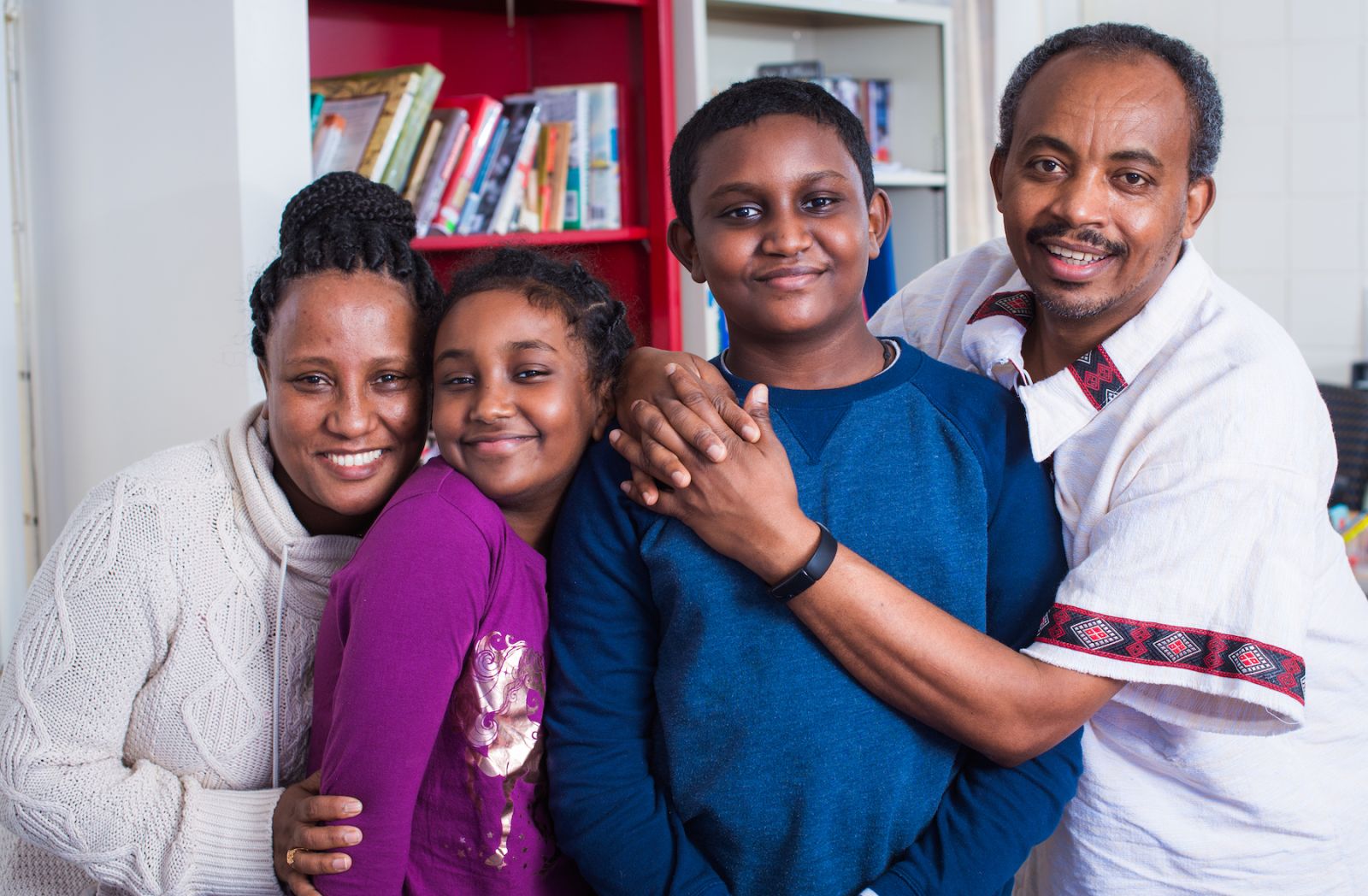 Photo of a smiling family